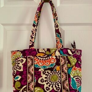 Vera Bradley Plum Crazy Large Tote Bag with Spacious Interior